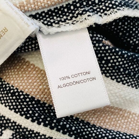 Loft neutral black brown khaki stripe shorts sz 4 - Picture 7 of 7